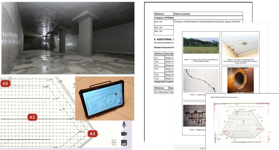 Inspection Reporting Automation System - Tablet interface and sample reports